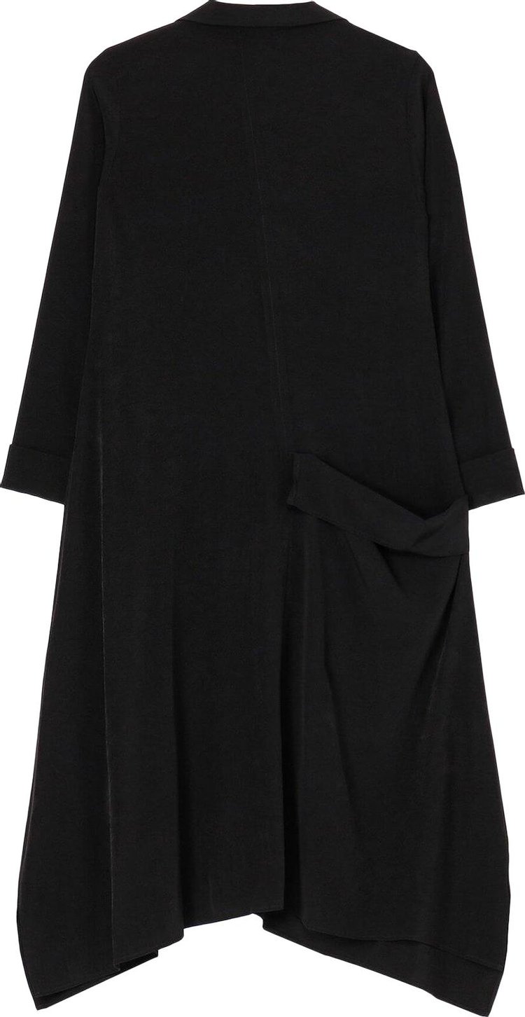 Yohji Yamamoto Drape Detail Shirt Dress Black