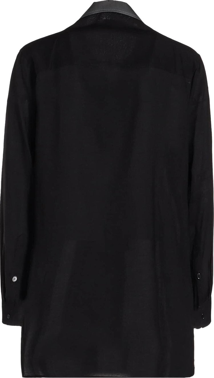 Yohji Yamamoto Pour Homme Cellulose Loan Open Collar Shirt Black