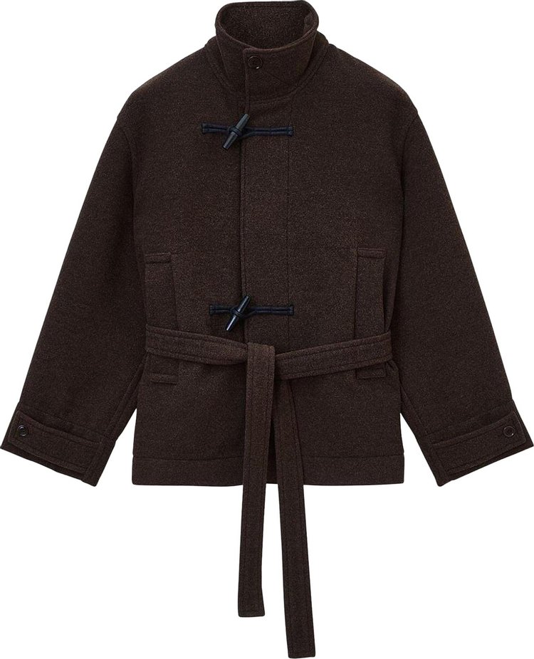 Lemaire Short Bathrobe Duffle Coat Brown Chine