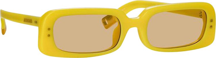 Jacquemus Azzurro Rectangular Sunglasses Pear SorbetYellow GoldYellow