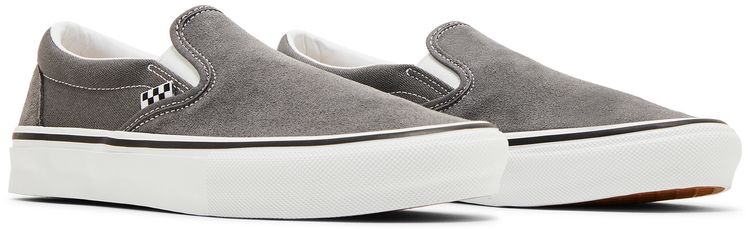 Vans Skate Slip On Pewter White