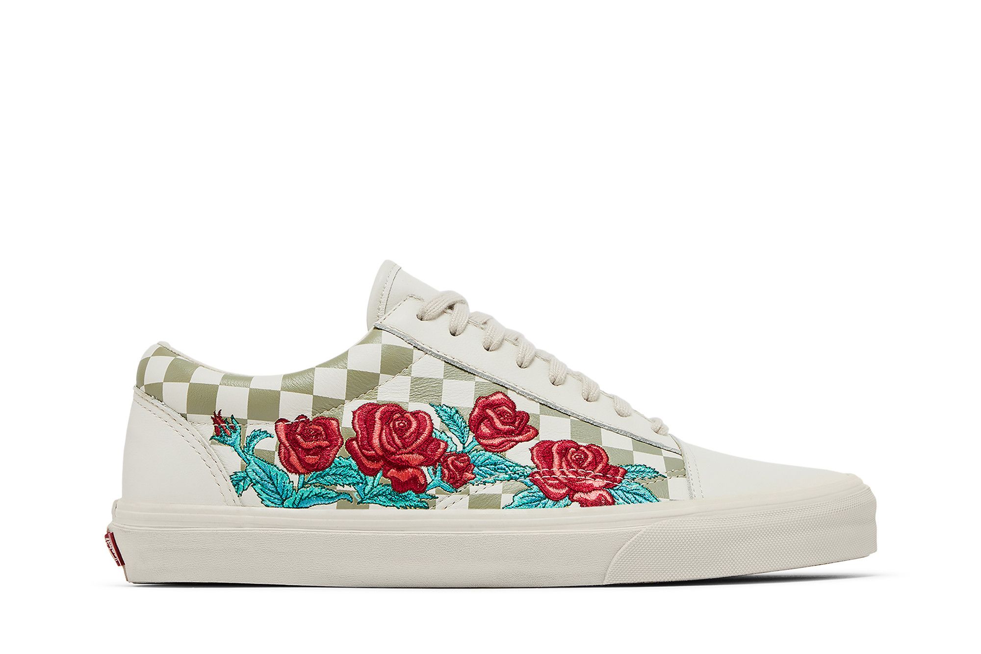 Red rose vans old skool on sale