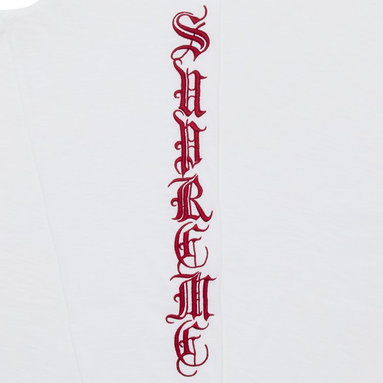 Supreme Old English Long Sleeve Top White