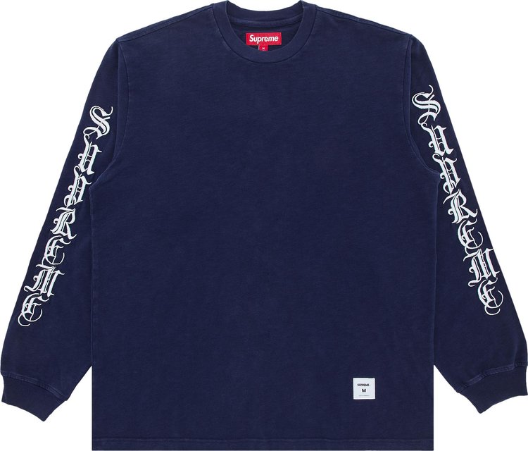 Supreme Old English Long Sleeve Top Navy