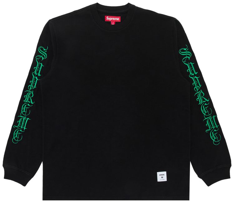 Supreme Old English Long Sleeve Top Black