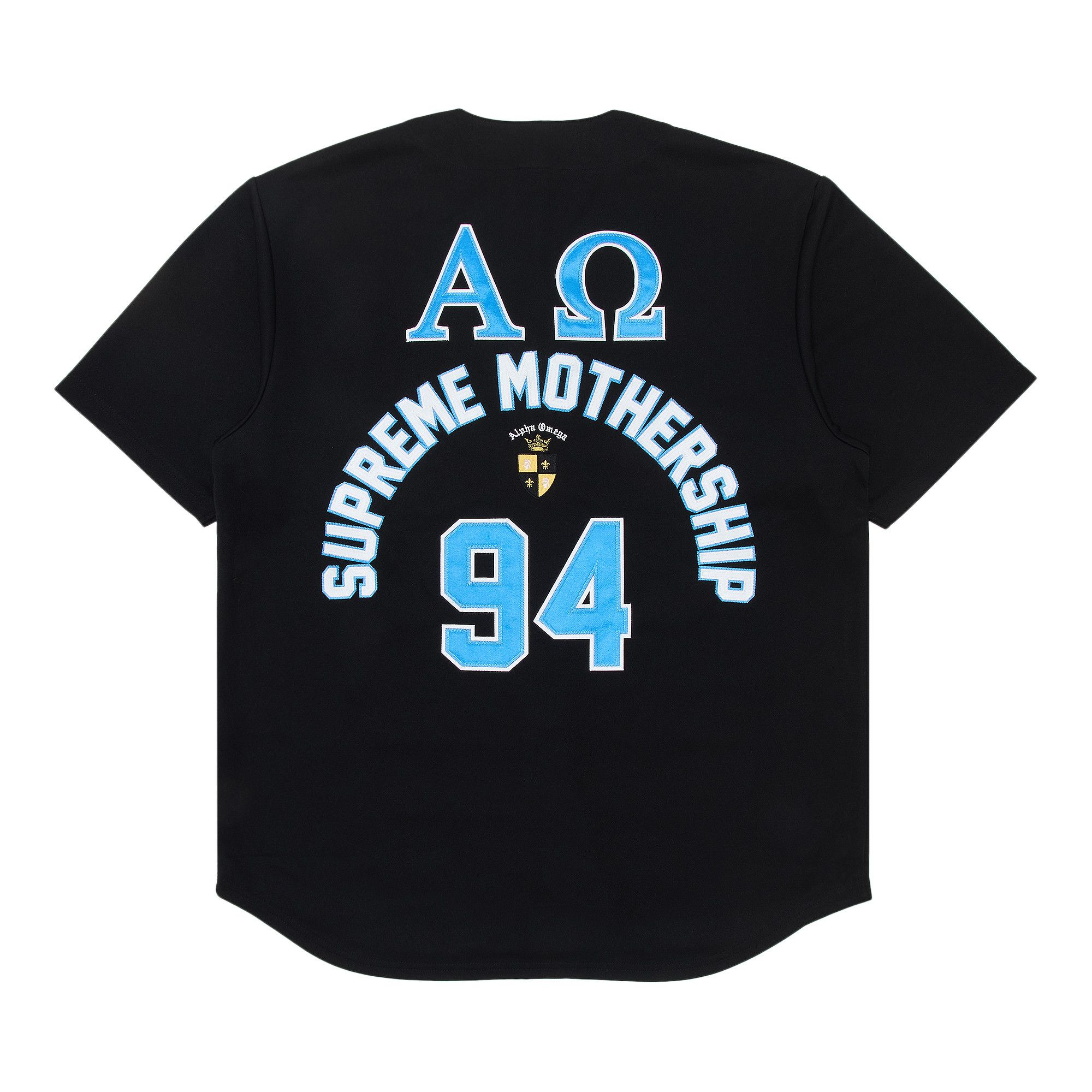 Buy Supreme Alpha Omega Baseball Jersey 'Black' - FW24KN13 BLACK | GOAT UK