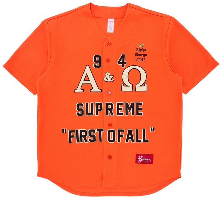 Supreme Alpha Omega Baseball Jersey Orange