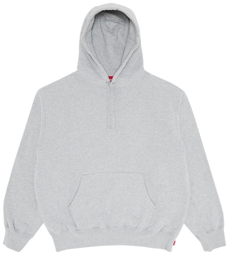 Supreme Satin Applique Hooded Sweatshirt Heather Grey