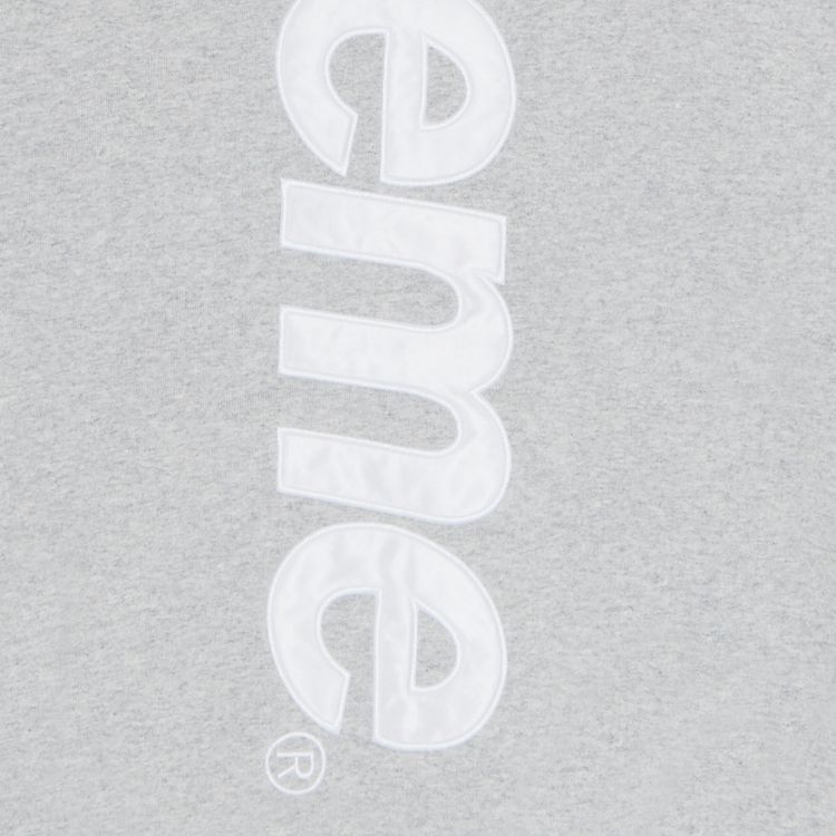 Supreme Satin Applique Hooded Sweatshirt Heather Grey