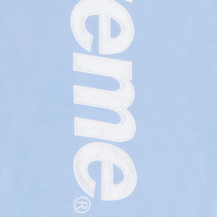 Supreme Satin Applique Hooded Sweatshirt Light Blue