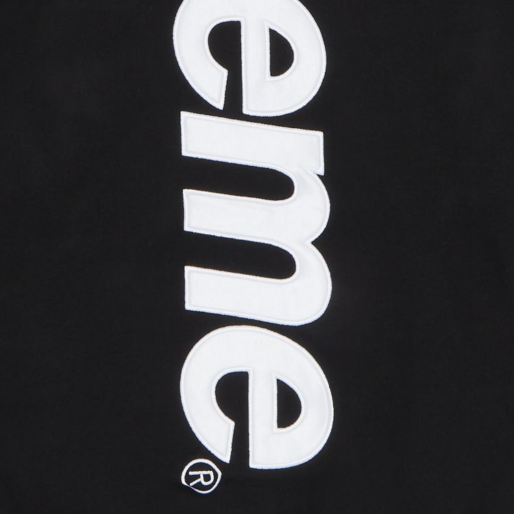 Supreme Satin Applique Hooded Sweatshirt Black