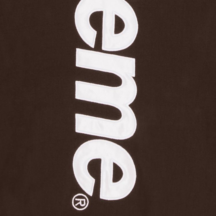 Supreme Satin Applique Hooded Sweatshirt Brown
