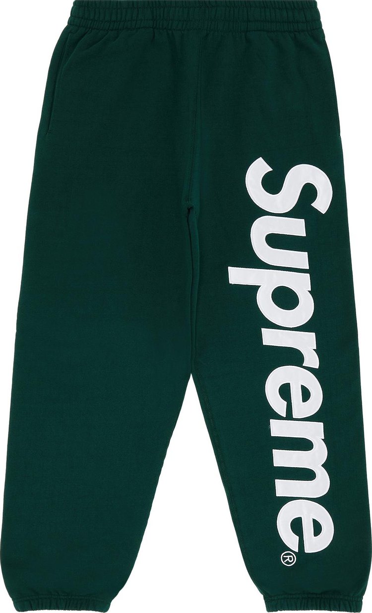 Supreme Satin Applique Sweatpant Dark Green