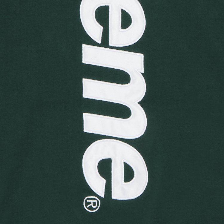 Supreme Satin Applique Hooded Sweatshirt Dark Green