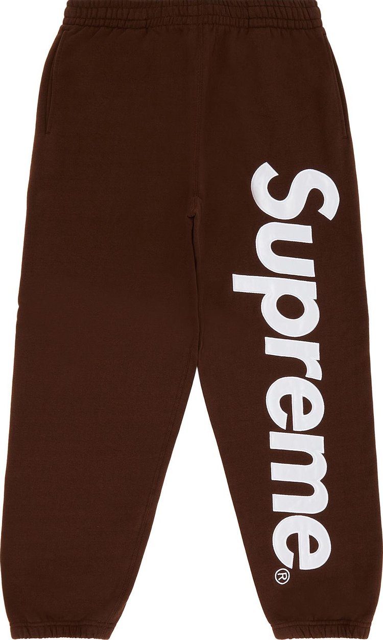 Supreme Satin Applique Sweatpant Brown