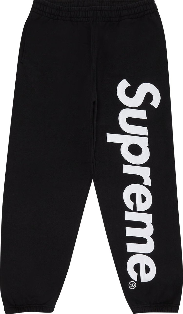 Supreme Satin Applique Sweatpant Black