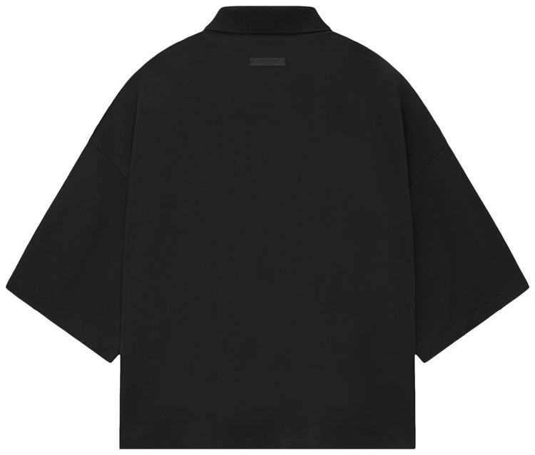 Fear of God Essentials Pique Cropped Polo Black