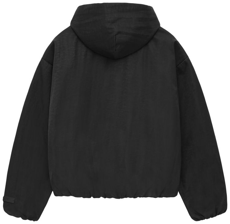Fear of God Essentials Textured Nylon Hooded Bomber Black