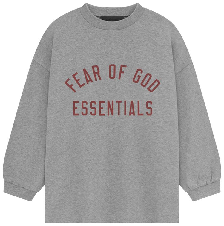 Fear of God Essentials Kids Jersey Long Sleeve Tee Dark Heather