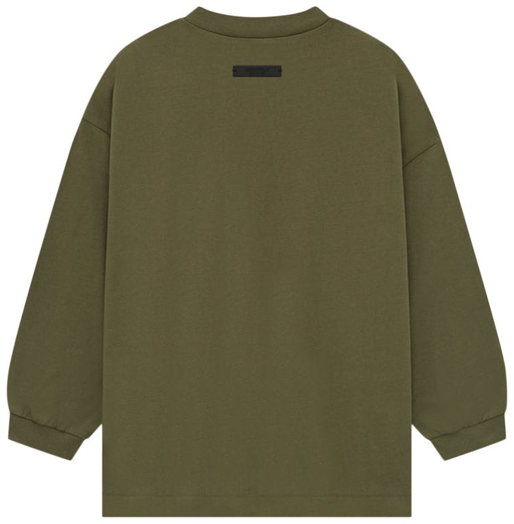 Fear of God Essentials Kids Jersey Long Sleeve Tee Military