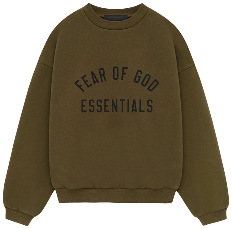 Fear of God Essentials Kids Fleece Crewneck Olive