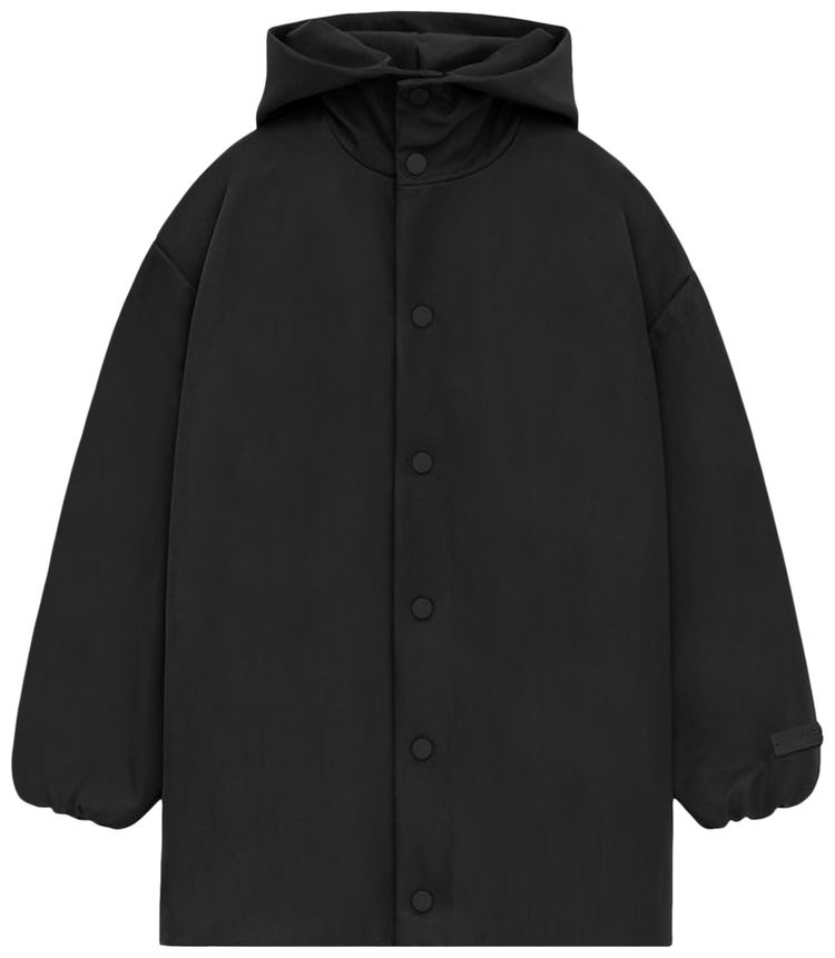 Fear of God Essentials Kids Textured Nylon Hooded Coaches Jacket Black