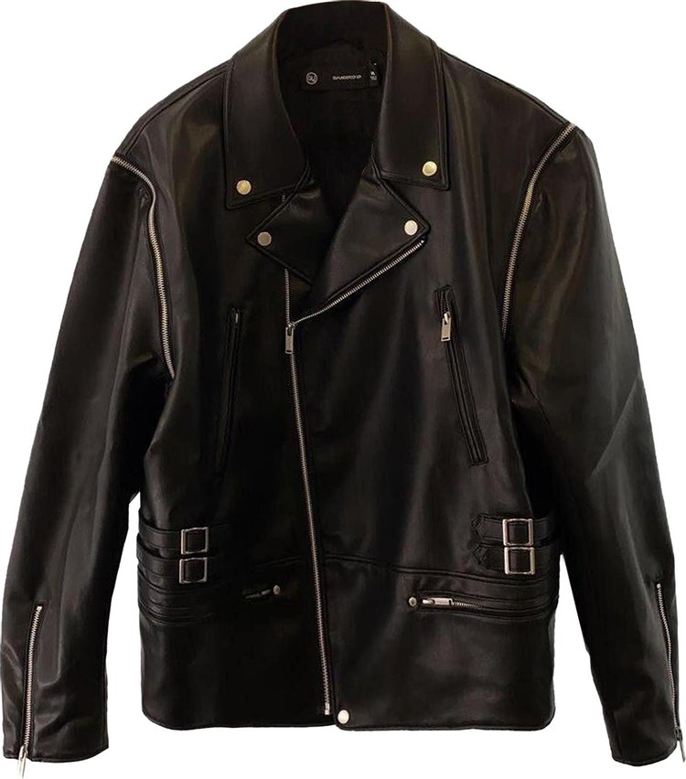 GU x Undercover Leather Rider Jacket Black