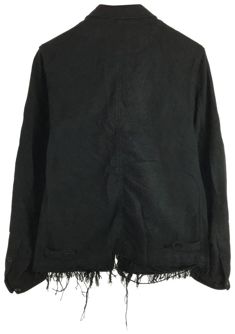 Undercover Distressed Hem Zip Jacket Black