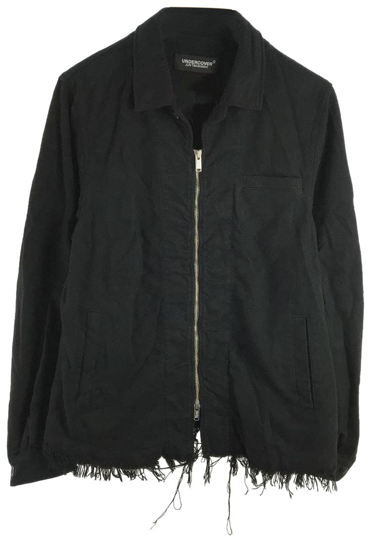 Undercover Distressed Hem Zip Jacket Black