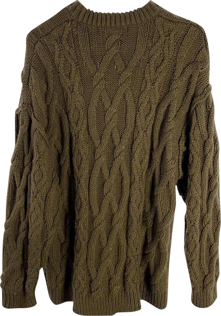 GU x Undercover Cableknit Cargo Sweater Brown