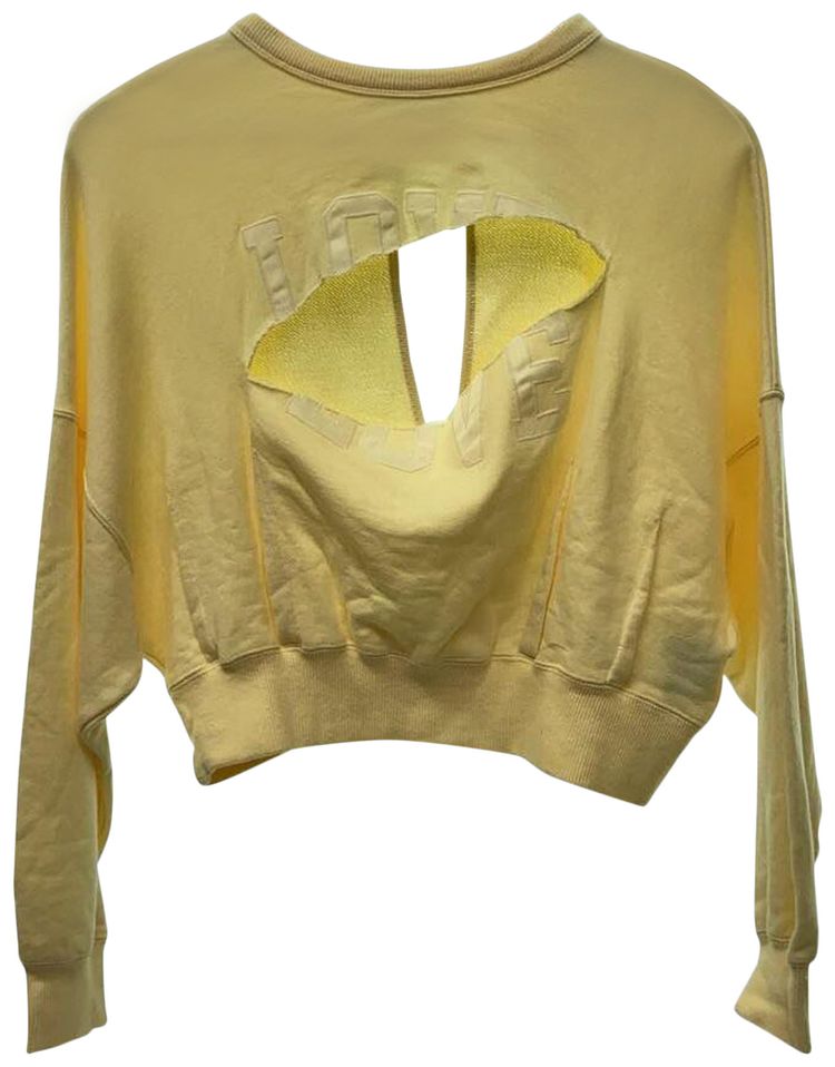 Undercover Cropped Distressed Crewneck Ivory