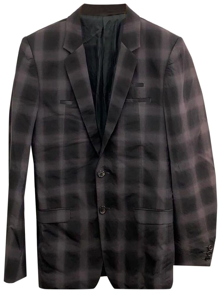 Undercover Checkered Wool Jacket Black