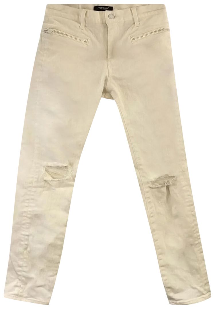Undercover Distressed Denim Jeans White