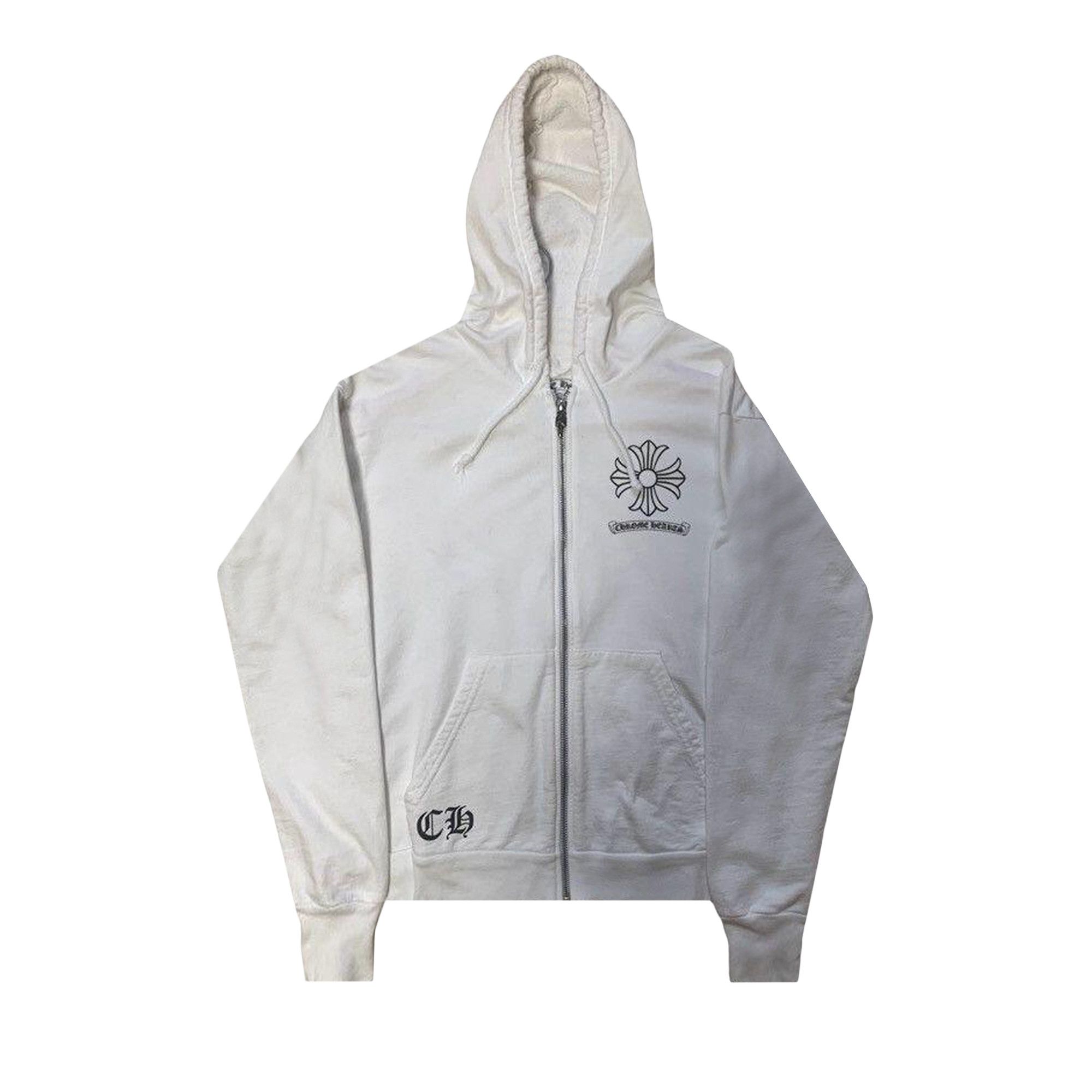 トップス CHROME HEARTS Buy Chrome Hearts Plus Scroll Zip Up Hoodie 'White' - 006 029492