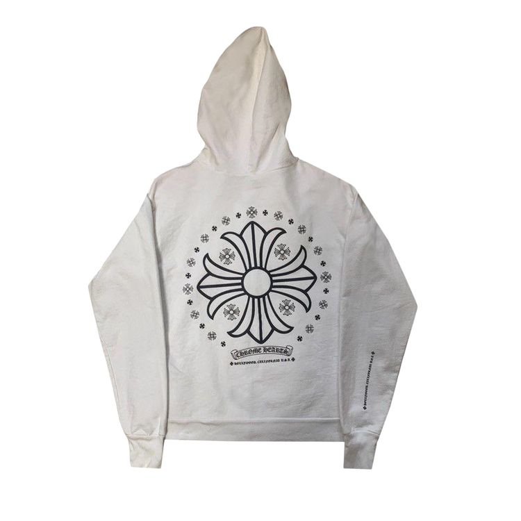 Chrome Hearts Plus Scroll Zip Up Hoodie White