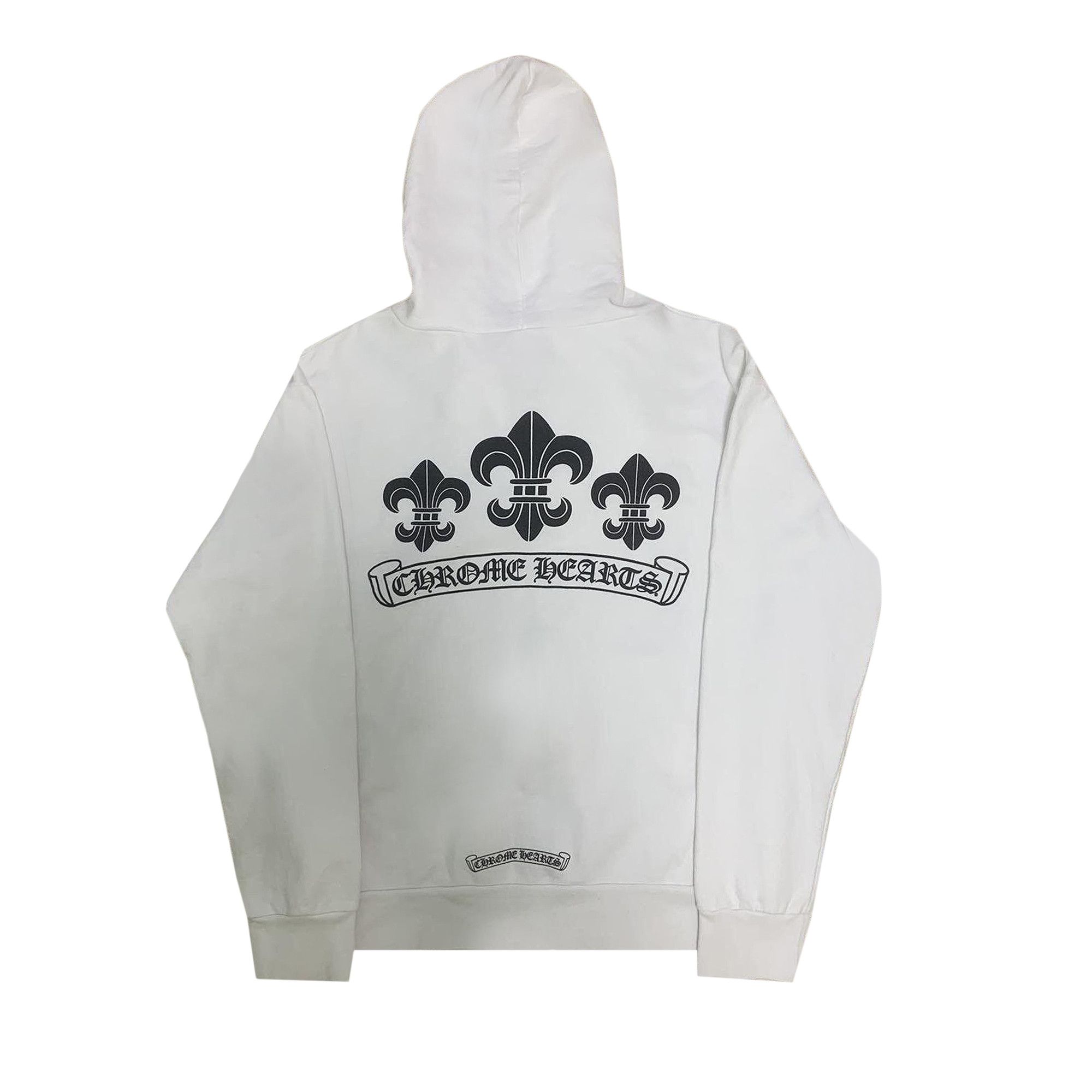 Buy Chrome Hearts Fleur Zip Up Hoodie 'White' - 013 015634 | GOAT