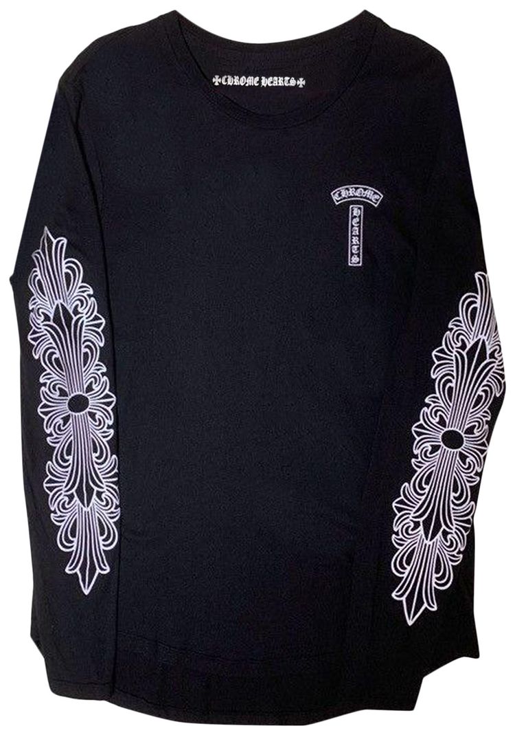 Chrome Hearts Floral T Bar Long Sleeve Black