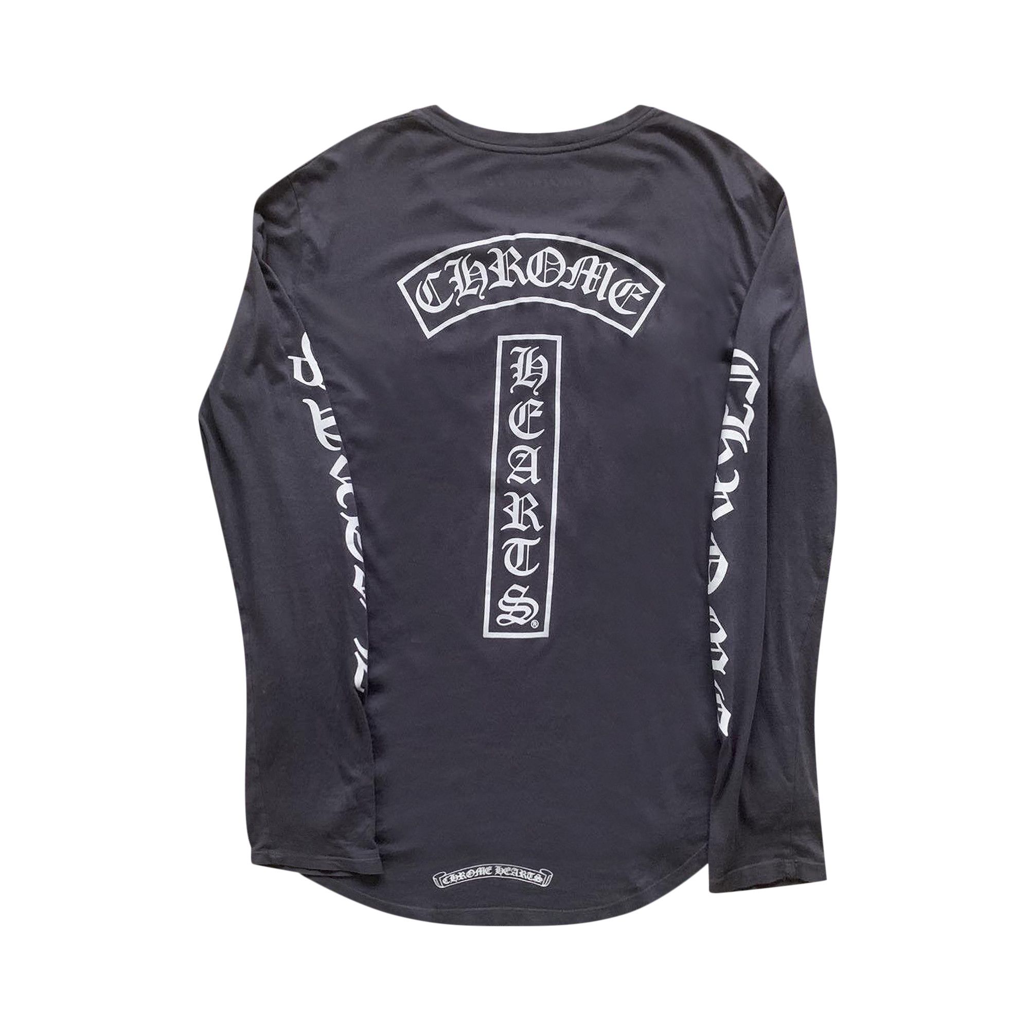 Buy Chrome Hearts Scroll Logo Henley Long-Sleeve 'Black' - 017