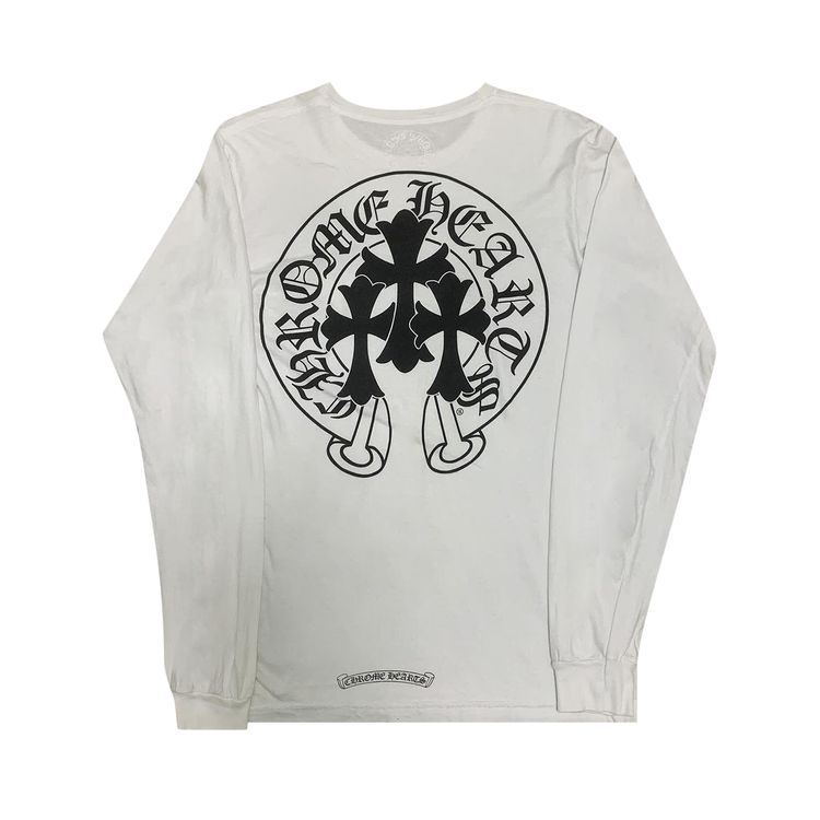 Chrome Hearts Triple Cross Horseshoe Long Sleeve White