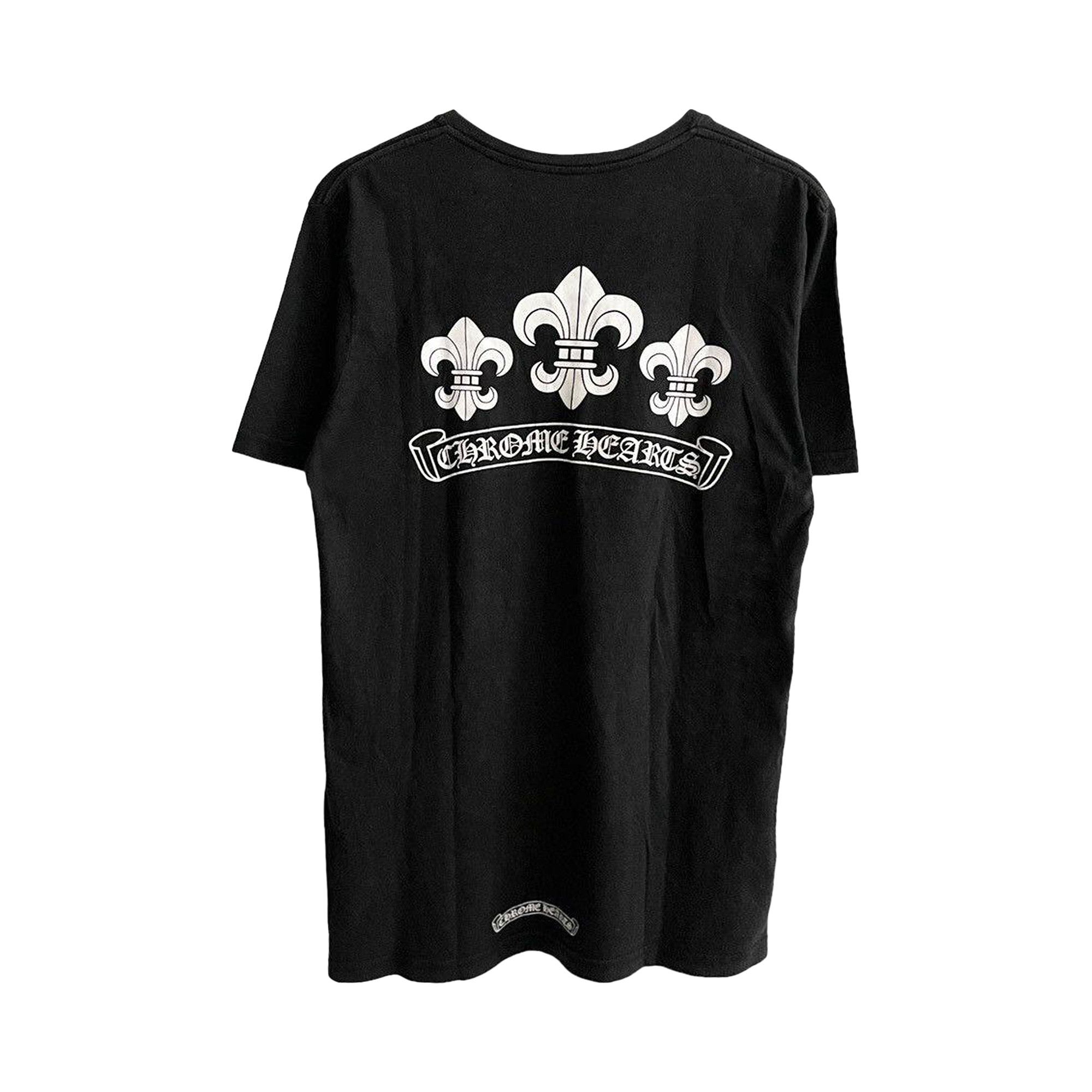 Buy Chrome Hearts Triple Fleur Logo Pocket V-Neck Tee 'Black