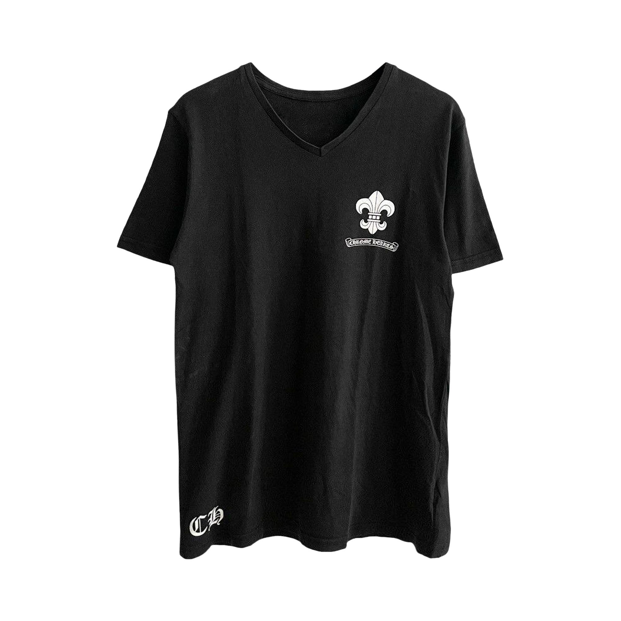 Chrome Hearts ブラック Vネック Tシャツ CHROME HEARTS(クロムハーツ) GUNZE V-Neck Mini T-Shirt グンゼ V