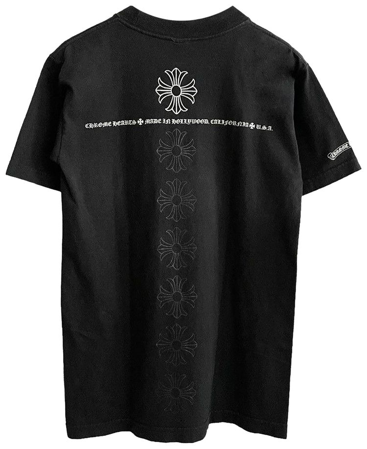 Chrome Hearts Vertical Crosses Logo Pocket Tee Black
