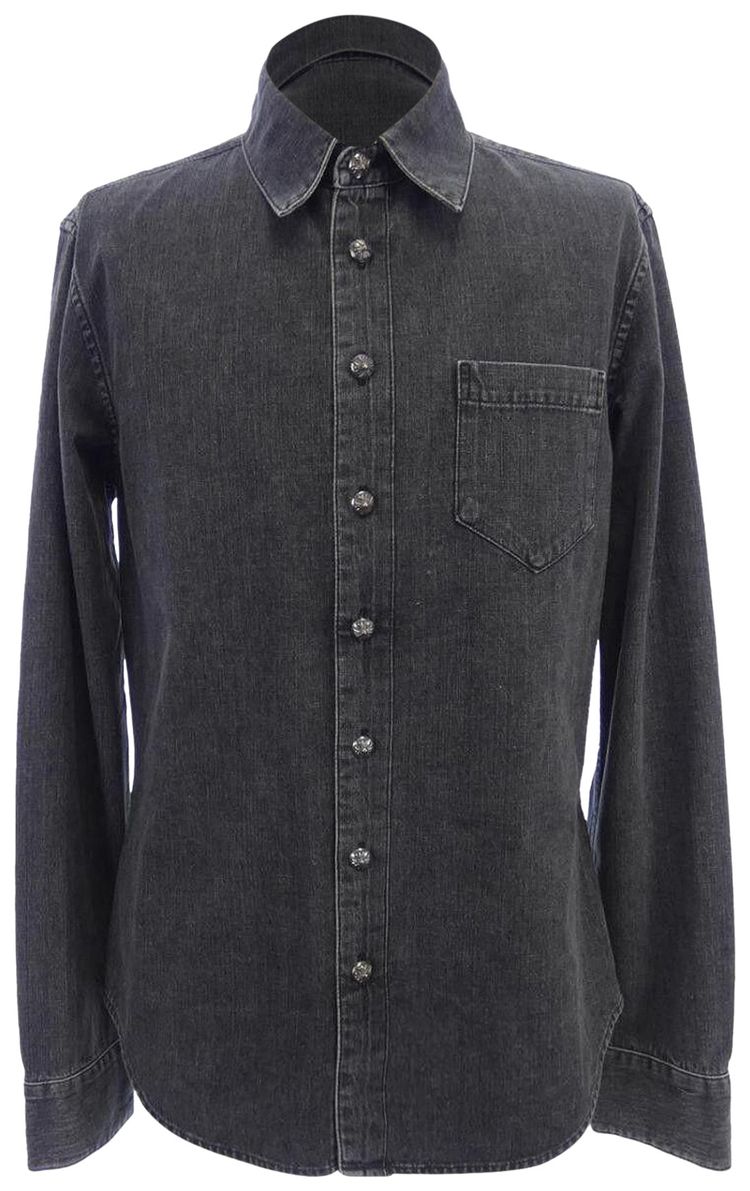 Chrome Hearts Denim Loose Ends Button Up Grey