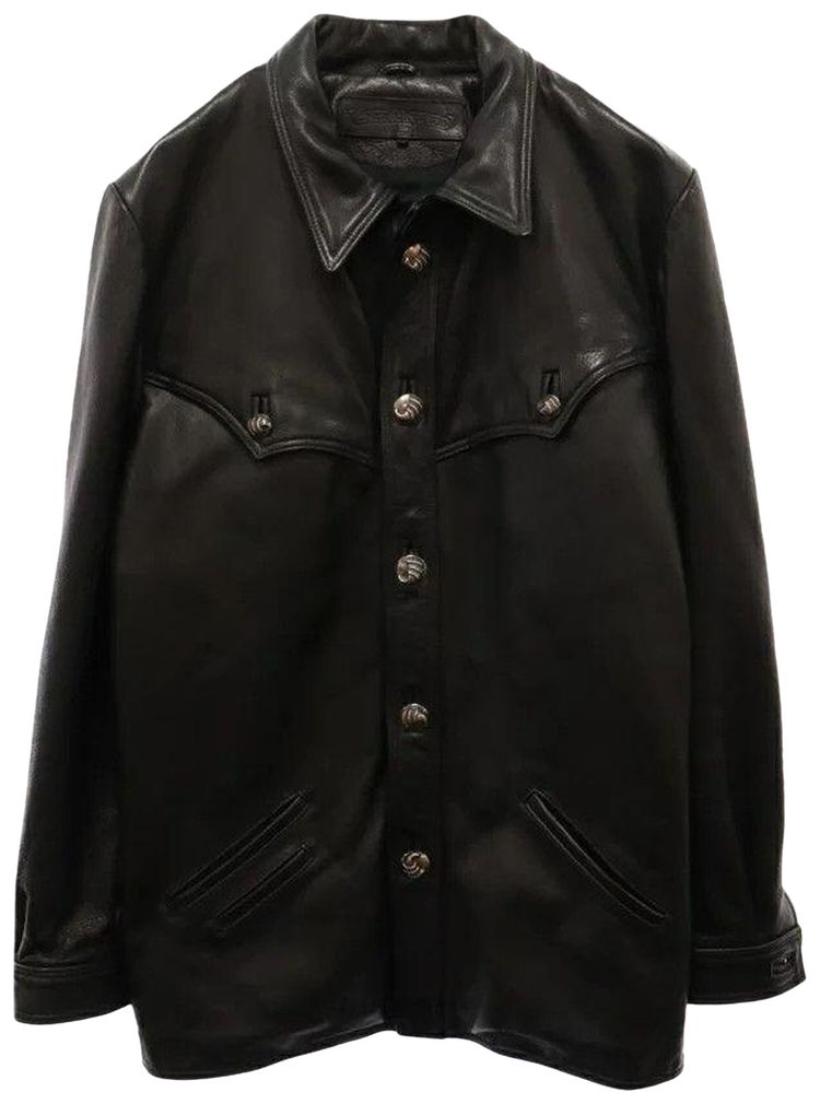 Chrome Hearts Leather Hunting Jacket Black