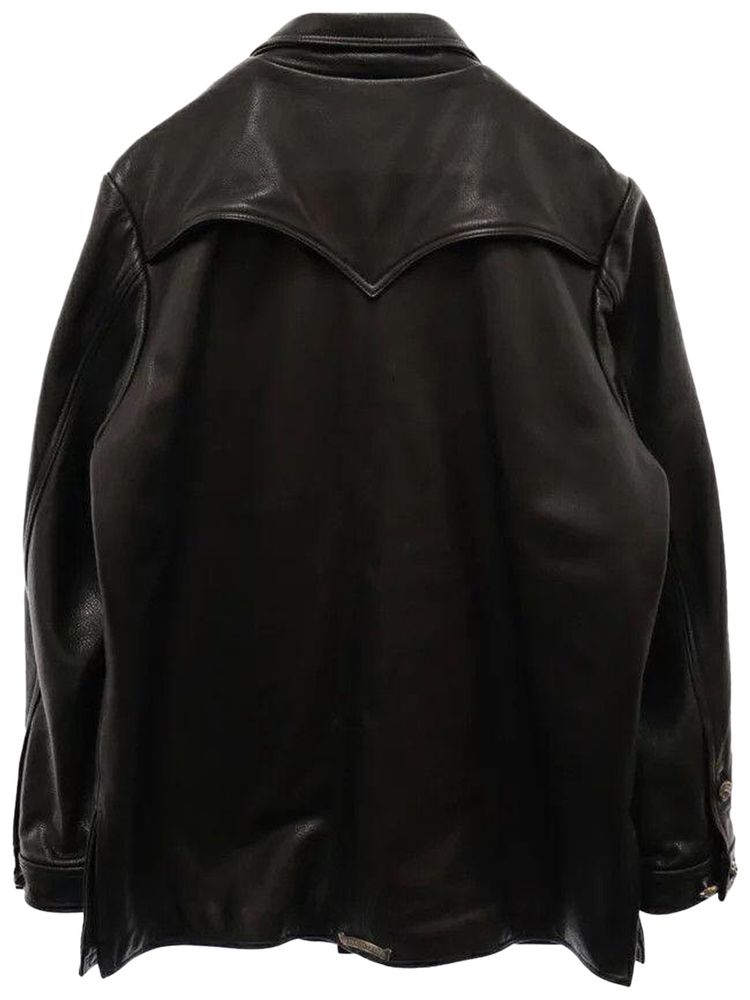 Chrome Hearts Leather Hunting Jacket Black