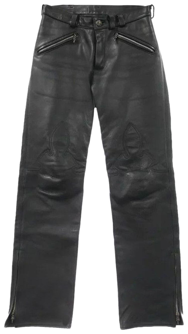 Chrome Hearts Leather Fleurknee Pants Black
