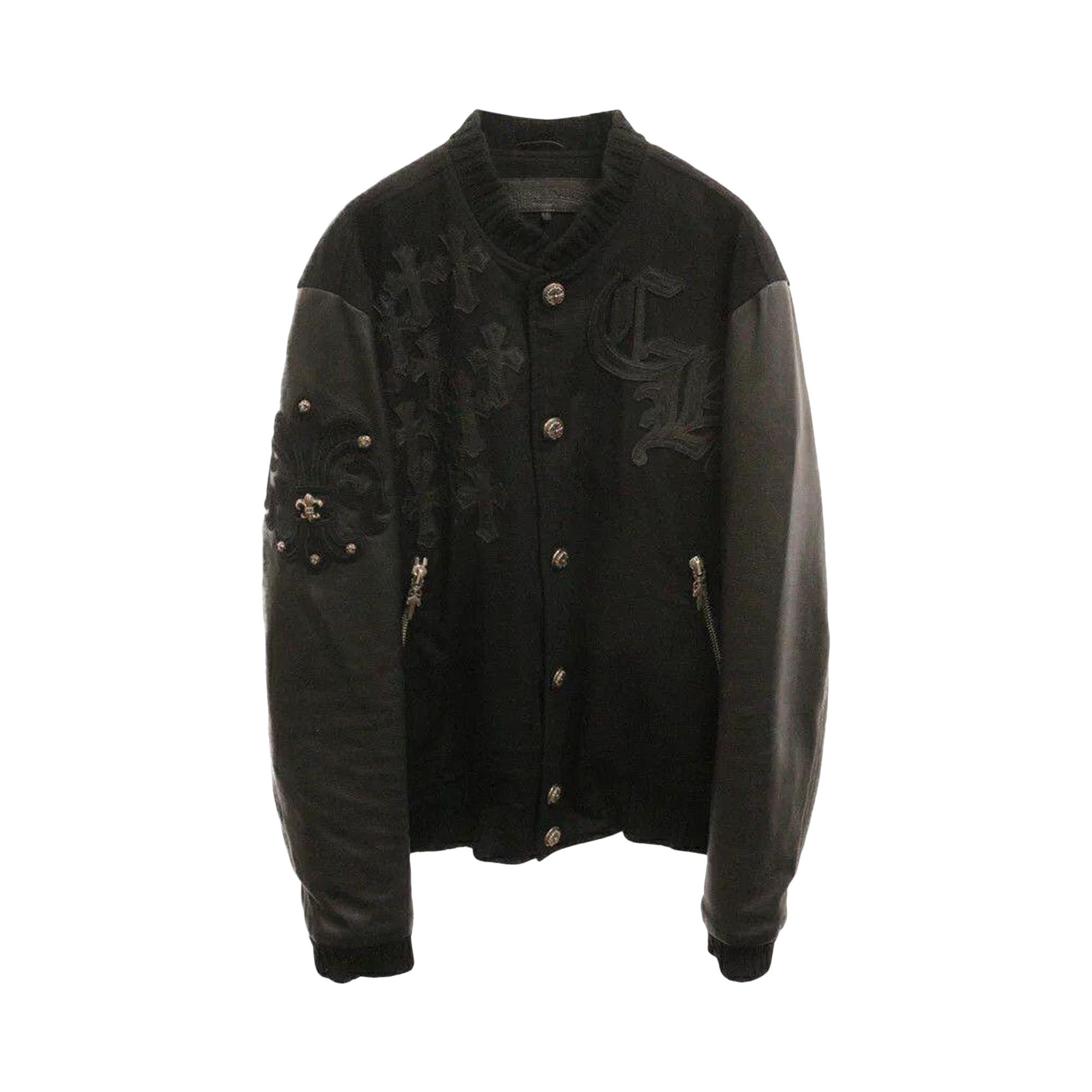 Buy Chrome Hearts Multi Patch Letterman Varsity Jacket 'Black