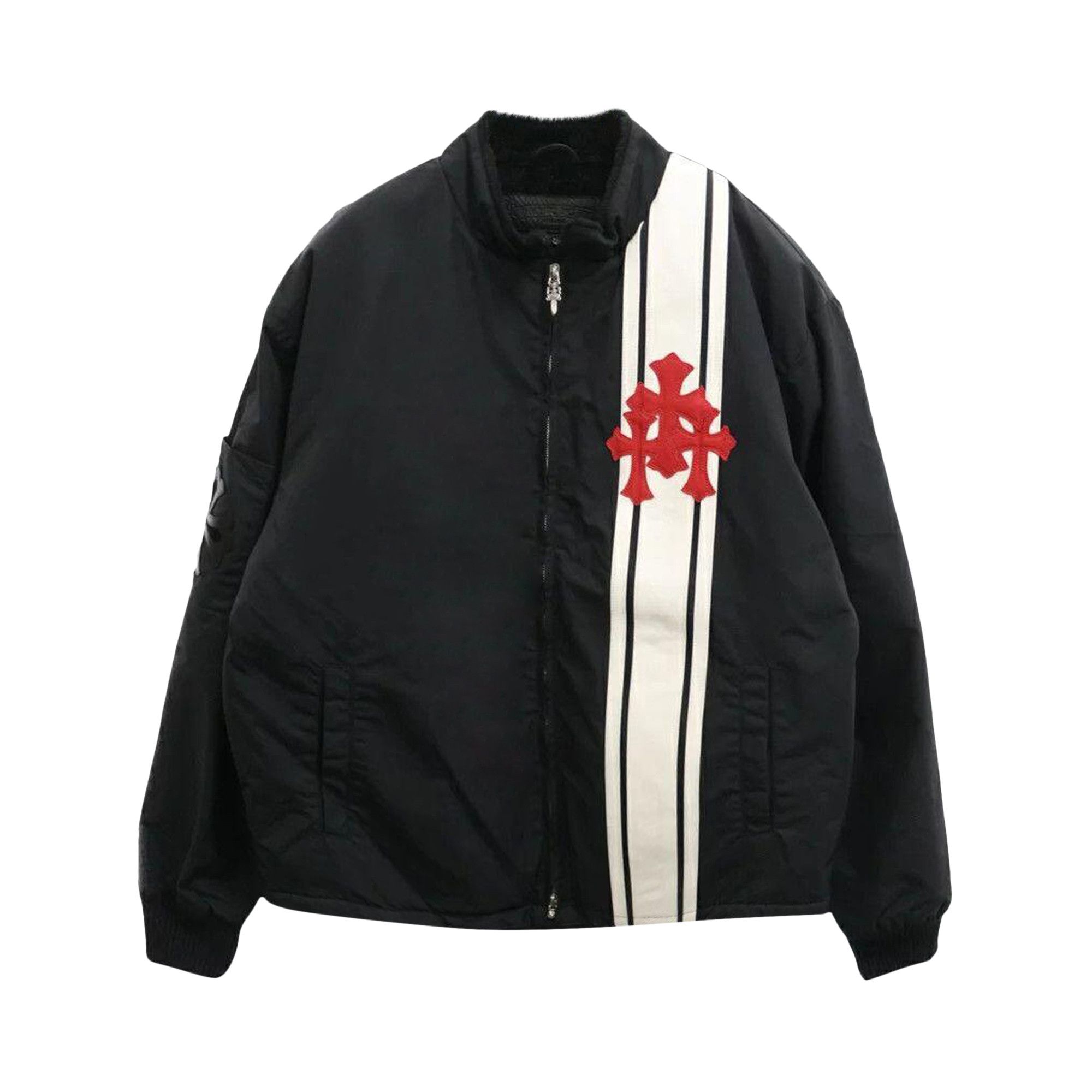 Buy Chrome Hearts Red Patch Racing Jacket 'Black' - 1383 100000308RPRJ BLAC  | GOAT