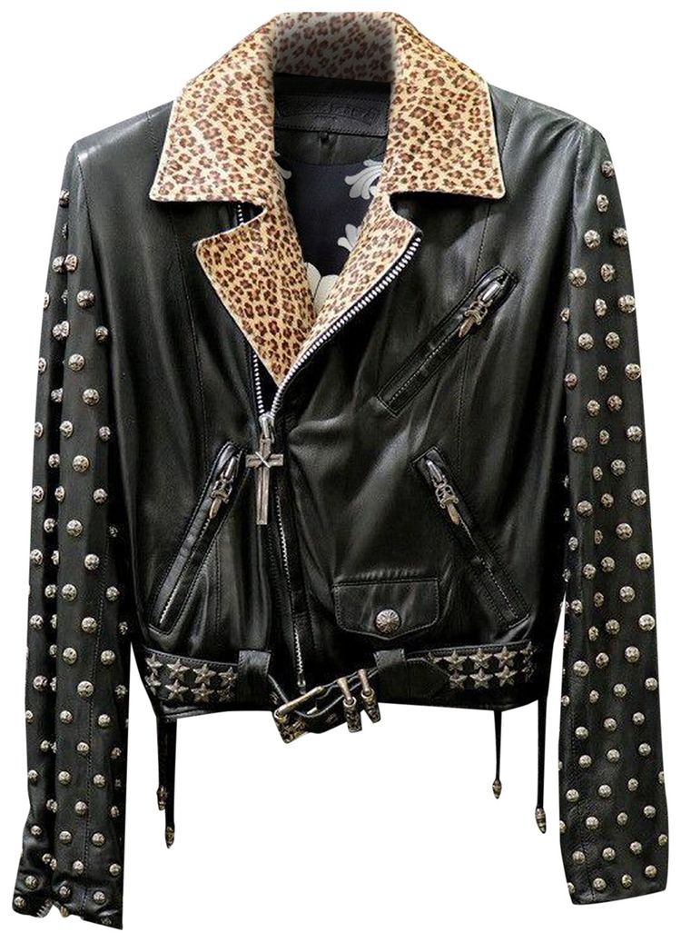 Chrome Hearts Cheetah Mapplethorpe Crossball JJ Dean Jacket BlackCheetah