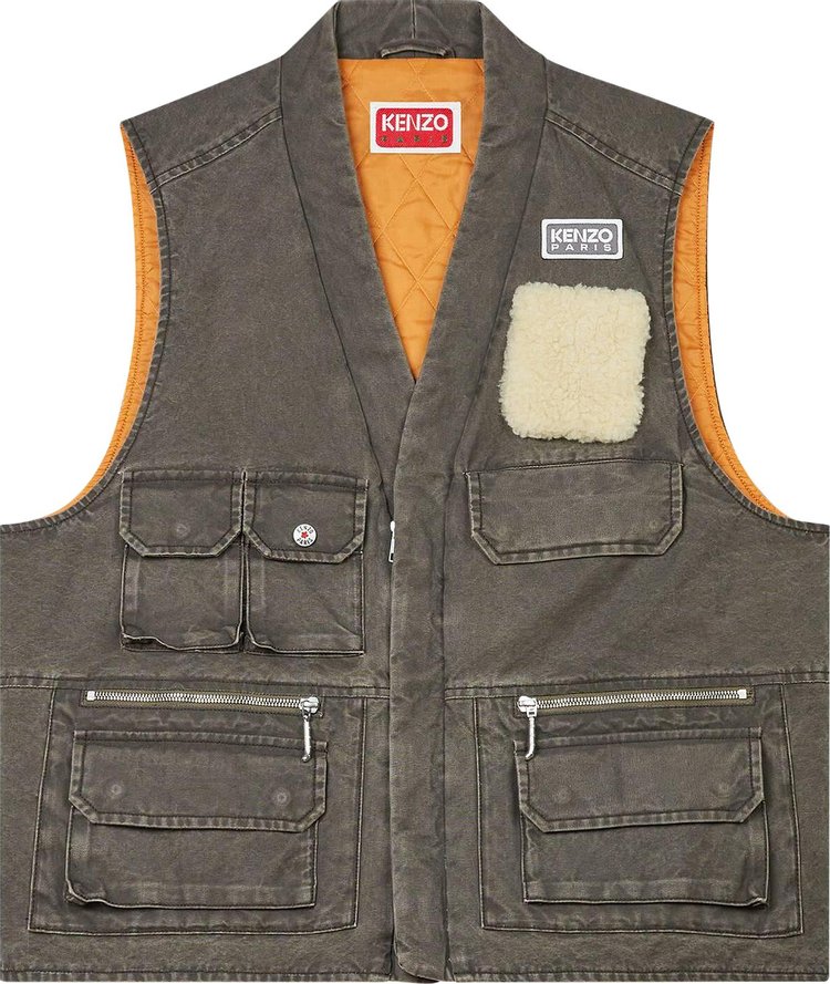 Kenzo Multipocket Gilet Taupe